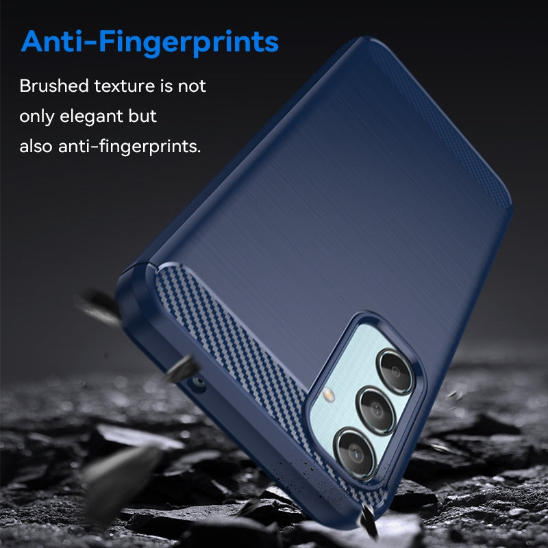Samsung Galaxy M35 Carbon Fiber Brushed Texture TPU Protective Phone Case Shockproof Slim Cover
