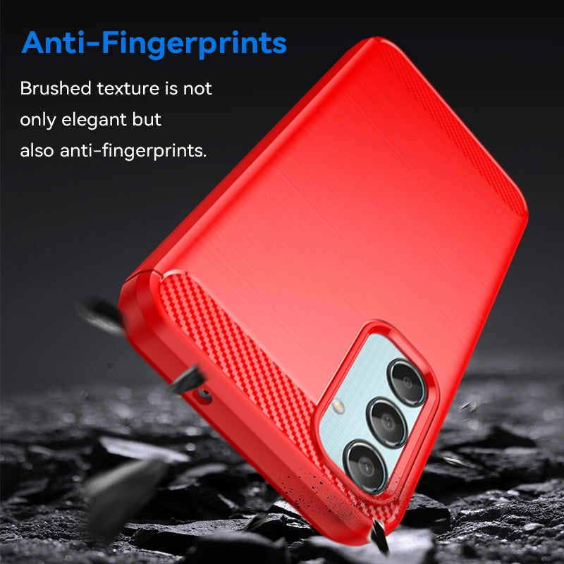 Samsung Galaxy M35 Carbon Fiber Brushed Texture TPU Protective Phone Case Shockproof Slim Cover