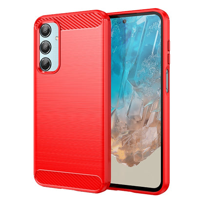 Samsung Galaxy M35 Carbon Fiber Brushed Texture TPU Protective Phone Case Shockproof Slim Cover
