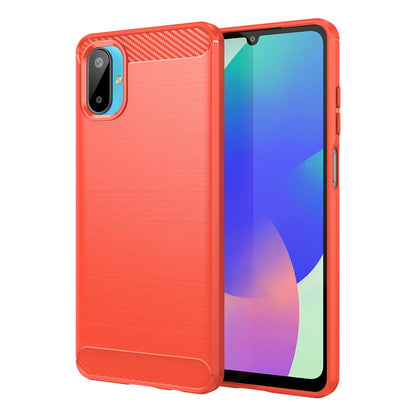 Samsung Galaxy M06 5G Carbon Fibre Brushed Texture TPU Protective Phone Case Shockproof Slim Cover