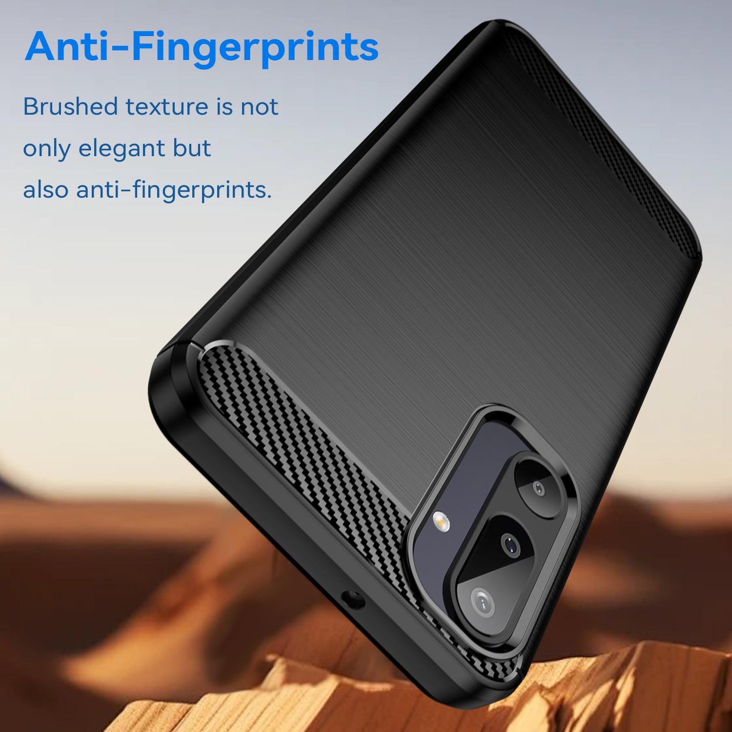 Samsung Galaxy M16 5G Carbon Fiber Brushed Texture TPU Protective Phone Case Shockproof Slim Cover