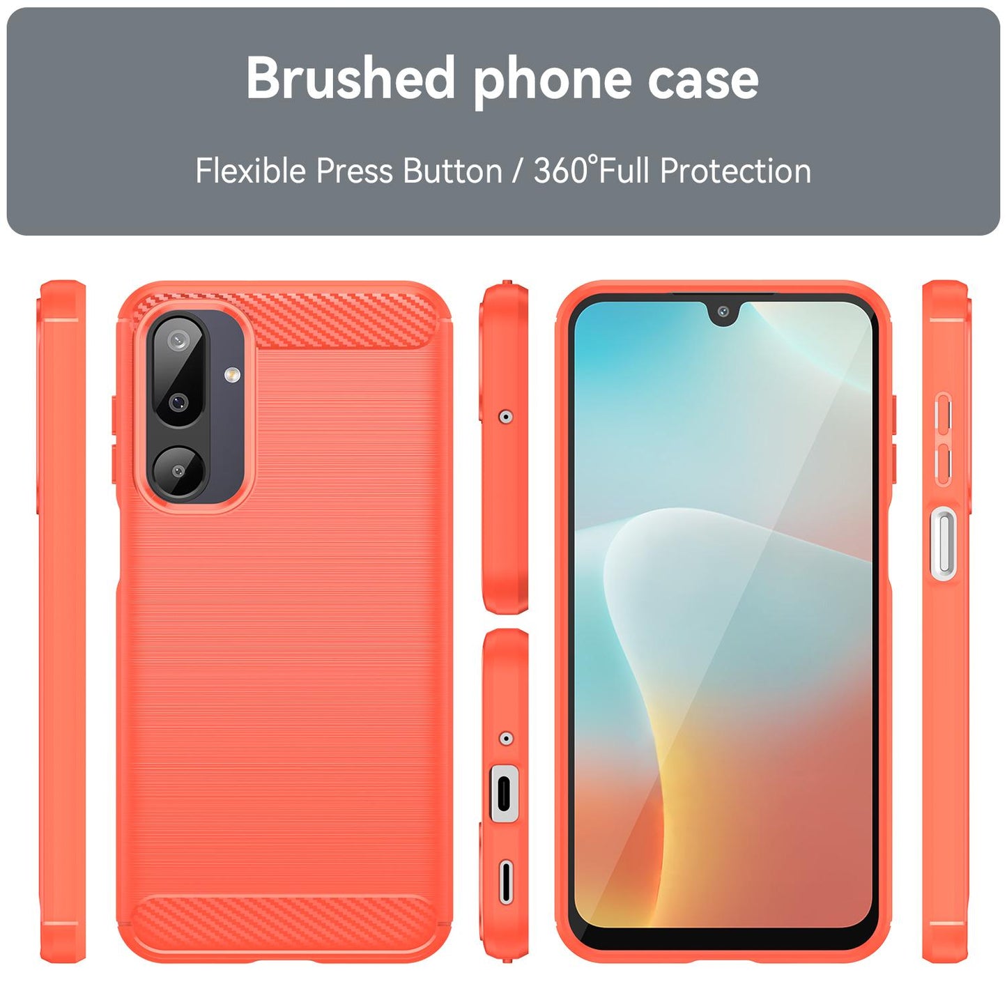 Samsung Galaxy M16 5G Carbon Fiber Brushed Texture TPU Protective Phone Case Shockproof Slim Cover