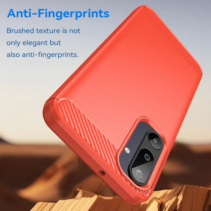 Samsung Galaxy M16 5G Carbon Fiber Brushed Texture TPU Protective Phone Case Shockproof Slim Cover