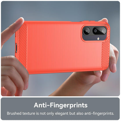 Samsung Galaxy M16 5G Carbon Fiber Brushed Texture TPU Protective Phone Case Shockproof Slim Cover