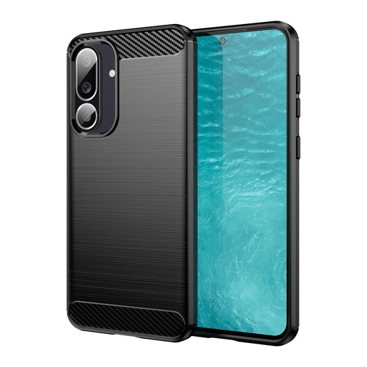 Samsung Galaxy M56 5G Carbon Fibre Brushed Texture TPU Protective Phone Case Shockproof Slim Cover