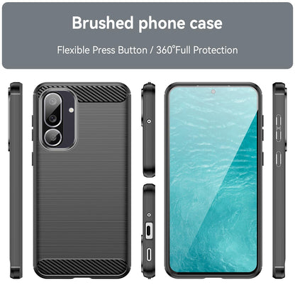 Samsung Galaxy M56 5G Carbon Fibre Brushed Texture TPU Protective Phone Case Shockproof Slim Cover
