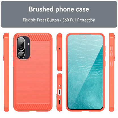 Samsung Galaxy M56 5G Carbon Fiber Brushed Texture TPU Protective Phone Case Shockproof Slim Cover