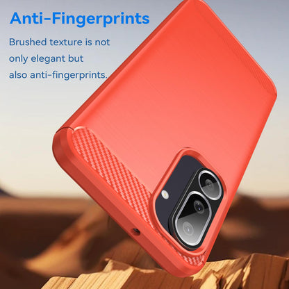 Samsung Galaxy M56 5G Carbon Fibre Brushed Texture TPU Protective Phone Case Shockproof Slim Cover