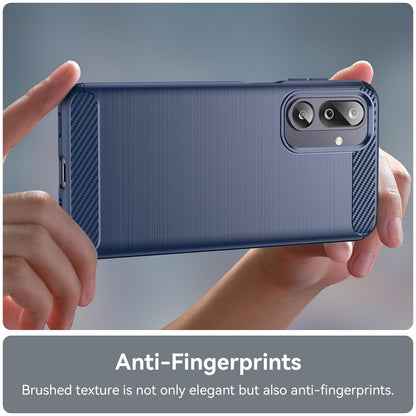 Samsung Galaxy M36 5G Carbon Fiber Brushed Texture TPU Protective Phone Case Shockproof Slim Cover