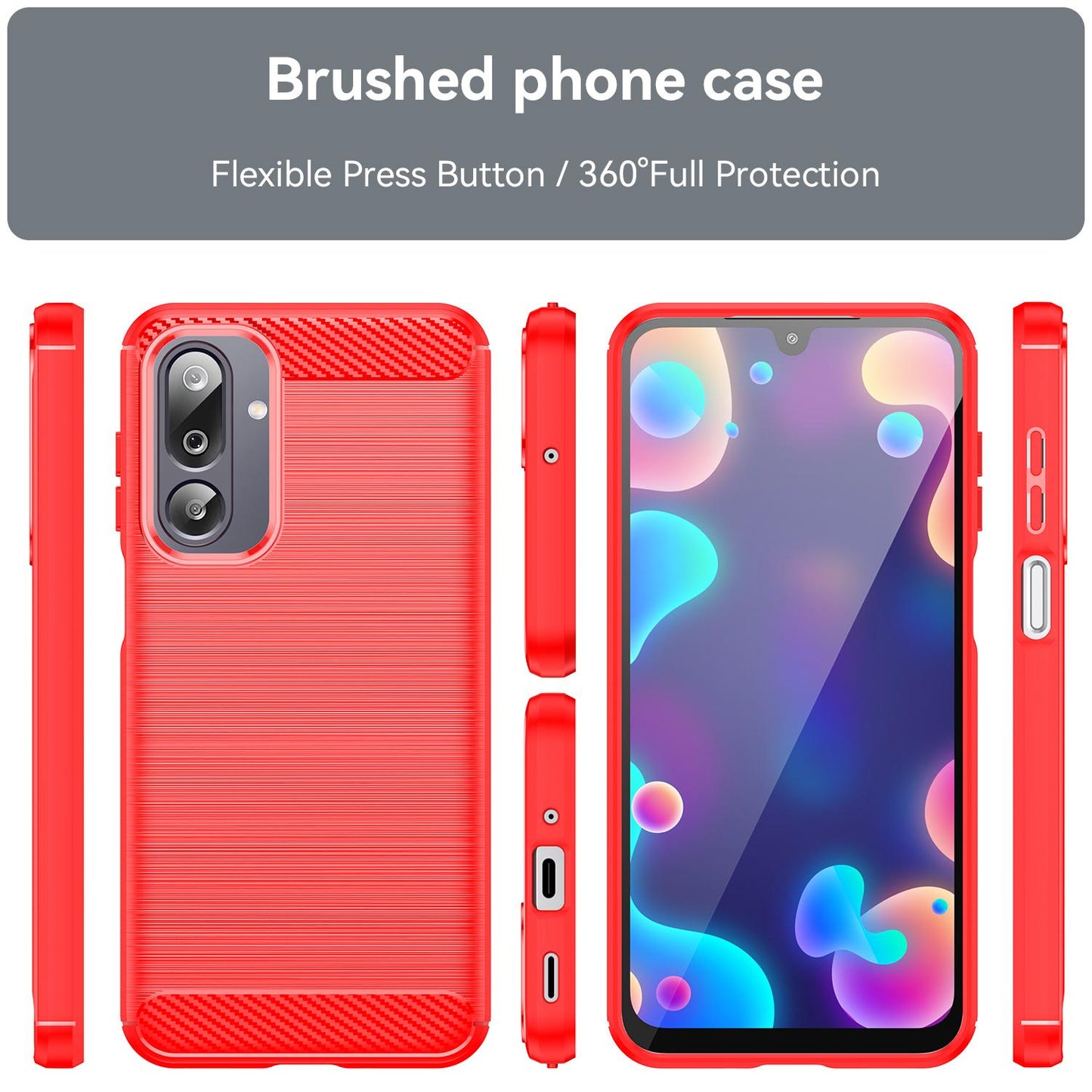 Samsung Galaxy M36 5G Carbon Fibre Brushed Texture TPU Protective Phone Case Shockproof Slim Cover