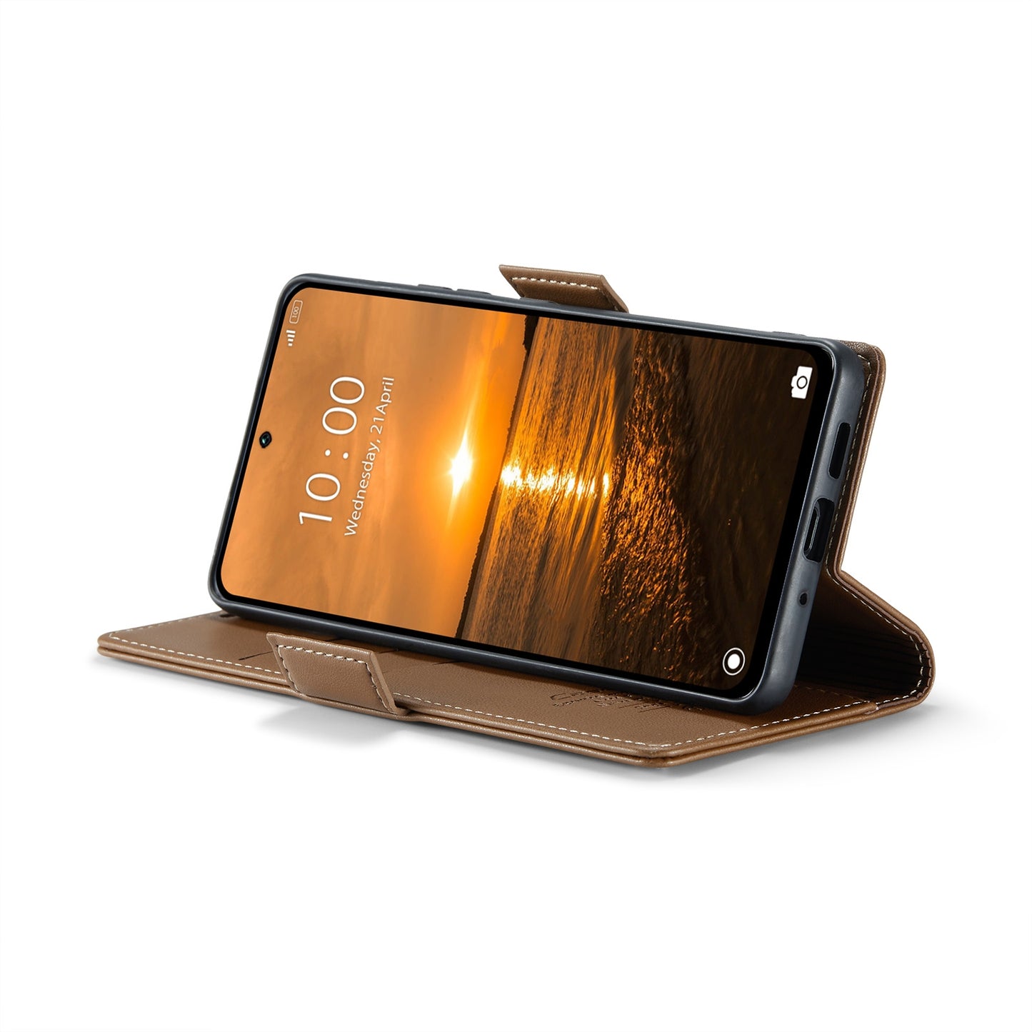 Redmi 13 Litchi Texture RFID Anti-theft Leather Phone Case with Butterfly Buckle, Stand & Card Wallet with TPU Shell