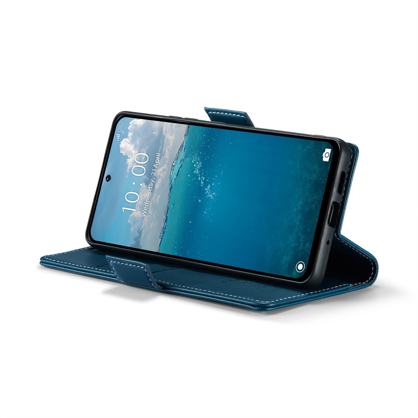 Redmi 13 Litchi Texture RFID Anti-theft Leather Phone Case with Butterfly Buckle, Stand & Card Wallet with TPU Shell