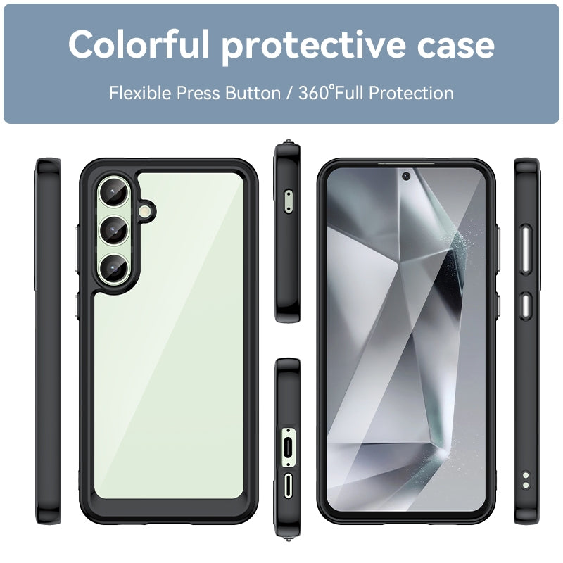 Samsung Galaxy S24 FE 5G Acrylic Hybrid TPU Protective Phone Case, Colourful Series Shockproof Cover