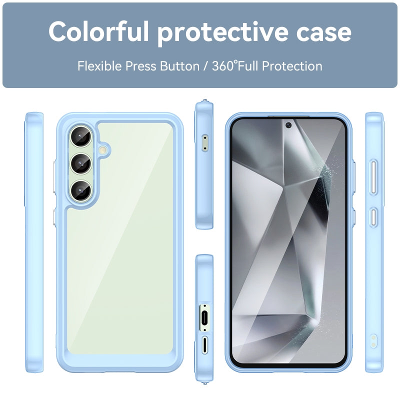 Samsung Galaxy S24 FE 5G Acrylic Hybrid TPU Protective Phone Case, Colourful Series Shockproof Cover