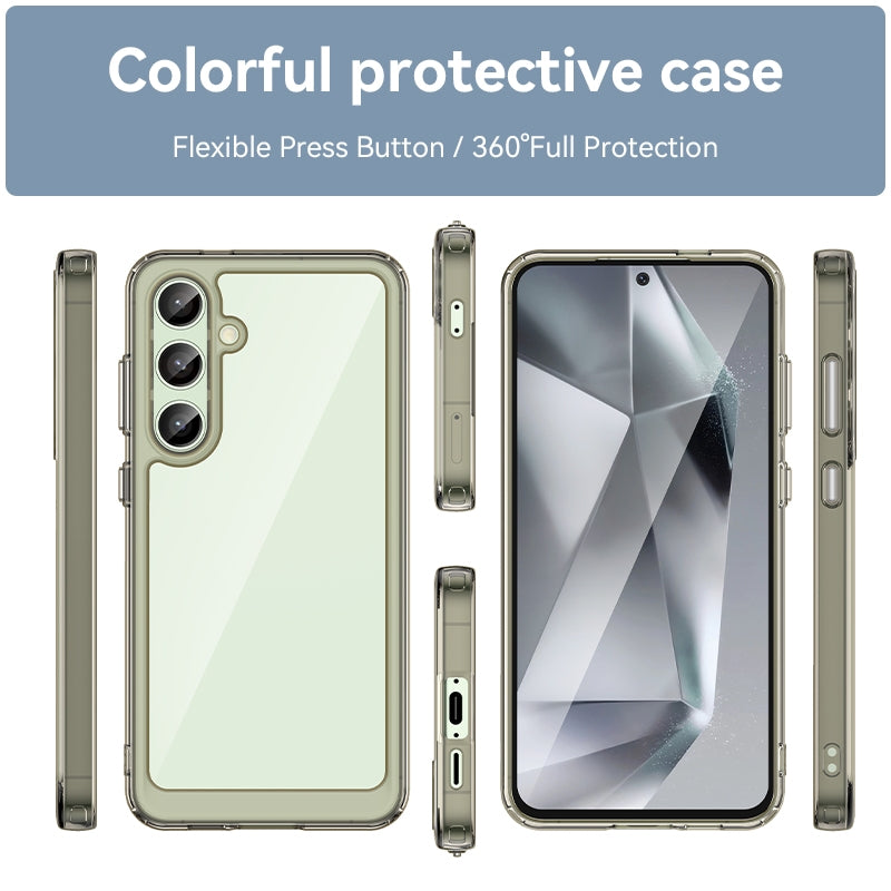 Samsung Galaxy S24 FE 5G Acrylic Hybrid TPU Protective Phone Case, Colourful Series Shockproof Cover