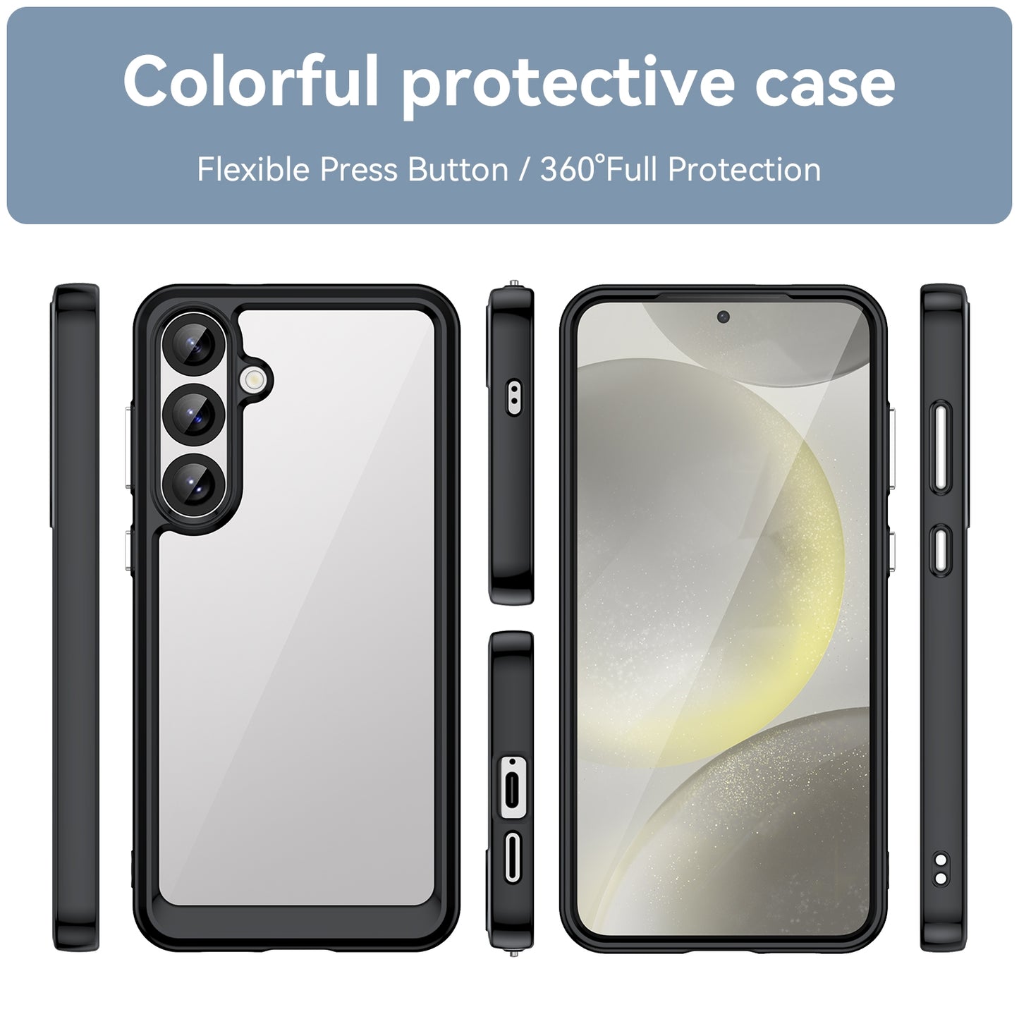 Samsung Galaxy S25+ 5G Acrylic Hybrid TPU Protective Phone Case, Colourful Series Shockproof Cover