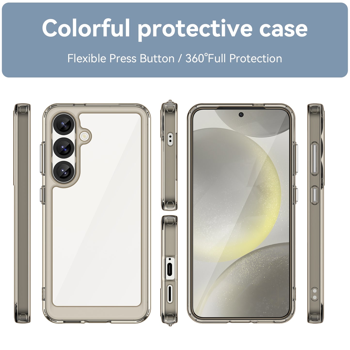 Samsung Galaxy S25 5G Acrylic Hybrid TPU Protective Phone Case, Colourful Series Shockproof Cover