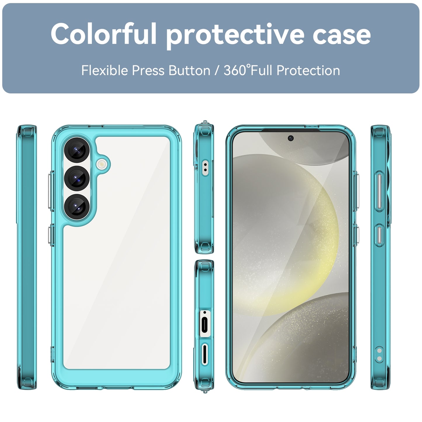 Samsung Galaxy S25 5G Acrylic Hybrid TPU Protective Phone Case, Colourful Series Shockproof Cover