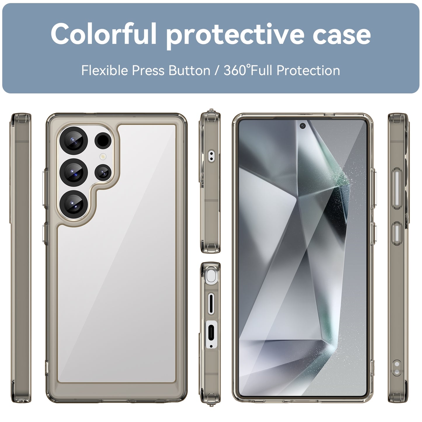 Samsung Galaxy S25 Ultra 5G Acrylic Hybrid TPU Protective Phone Case, Colourful Series Shockproof Cover