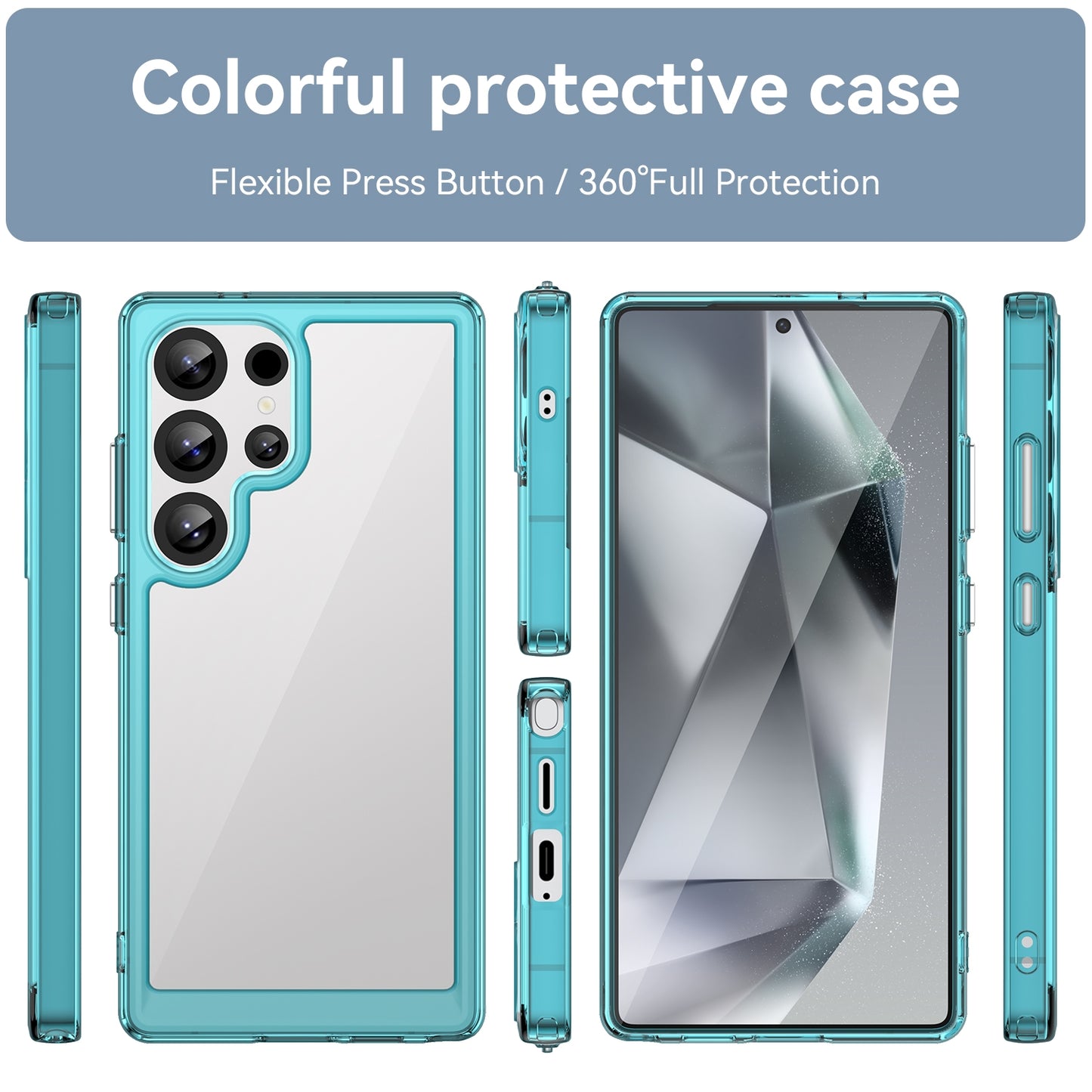 Samsung Galaxy S25 Ultra 5G Acrylic Hybrid TPU Protective Phone Case, Colourful Series Shockproof Cover