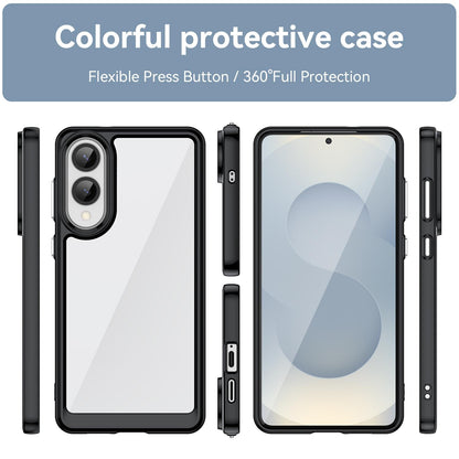 Samsung Galaxy S25 Edge 5G Acrylic Hybrid TPU Protective Phone Case, Colourful Series Shockproof Cover