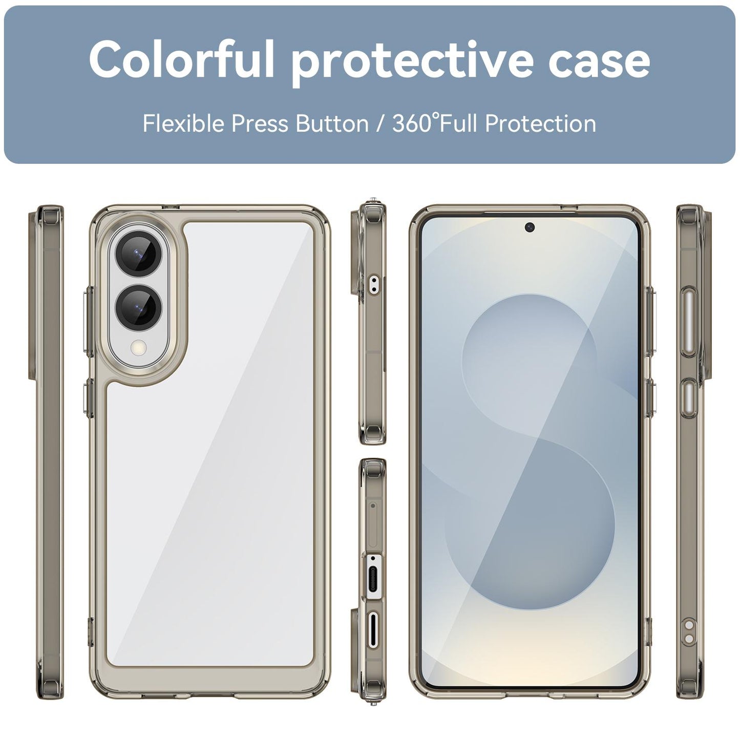 Samsung Galaxy S25 Edge 5G Acrylic Hybrid TPU Protective Phone Case, Colourful Series Shockproof Cover