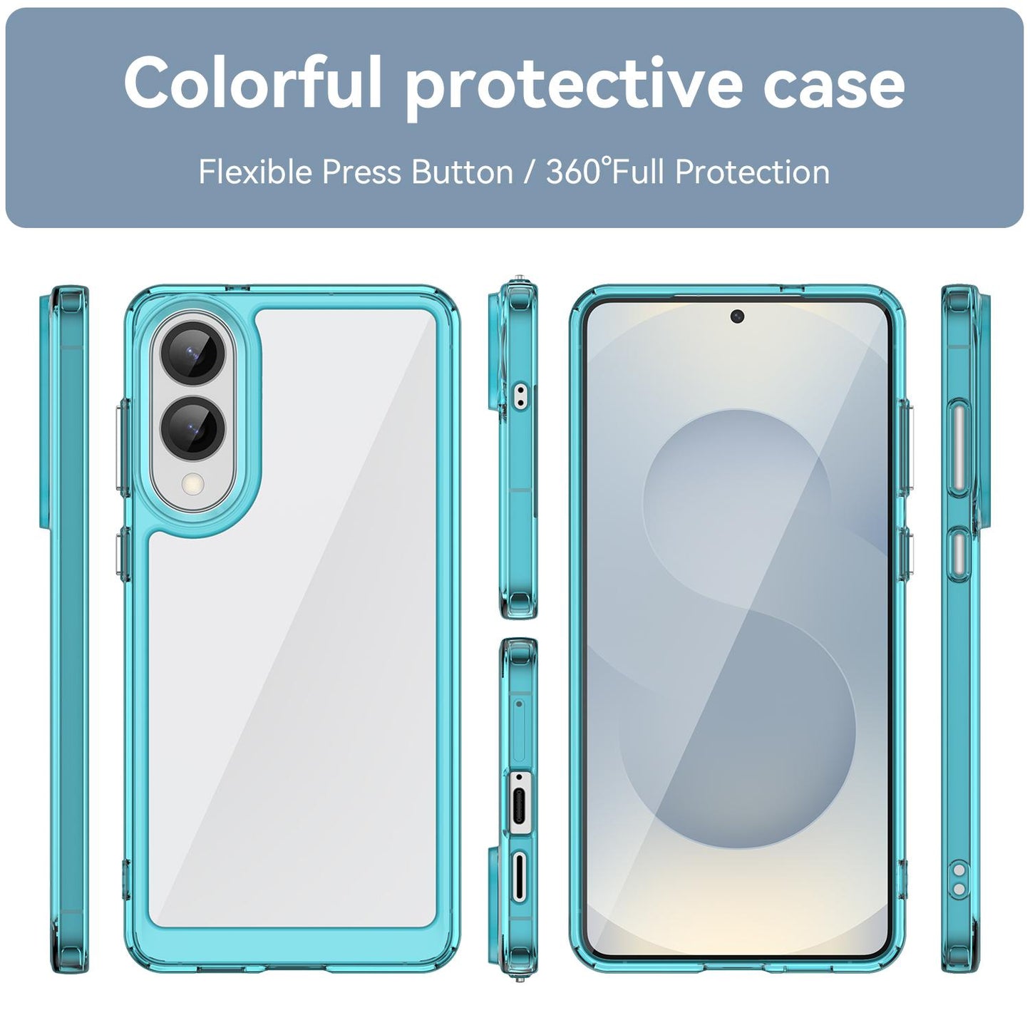 Samsung Galaxy S25 Edge 5G Acrylic Hybrid TPU Protective Phone Case, Colourful Series Shockproof Cover