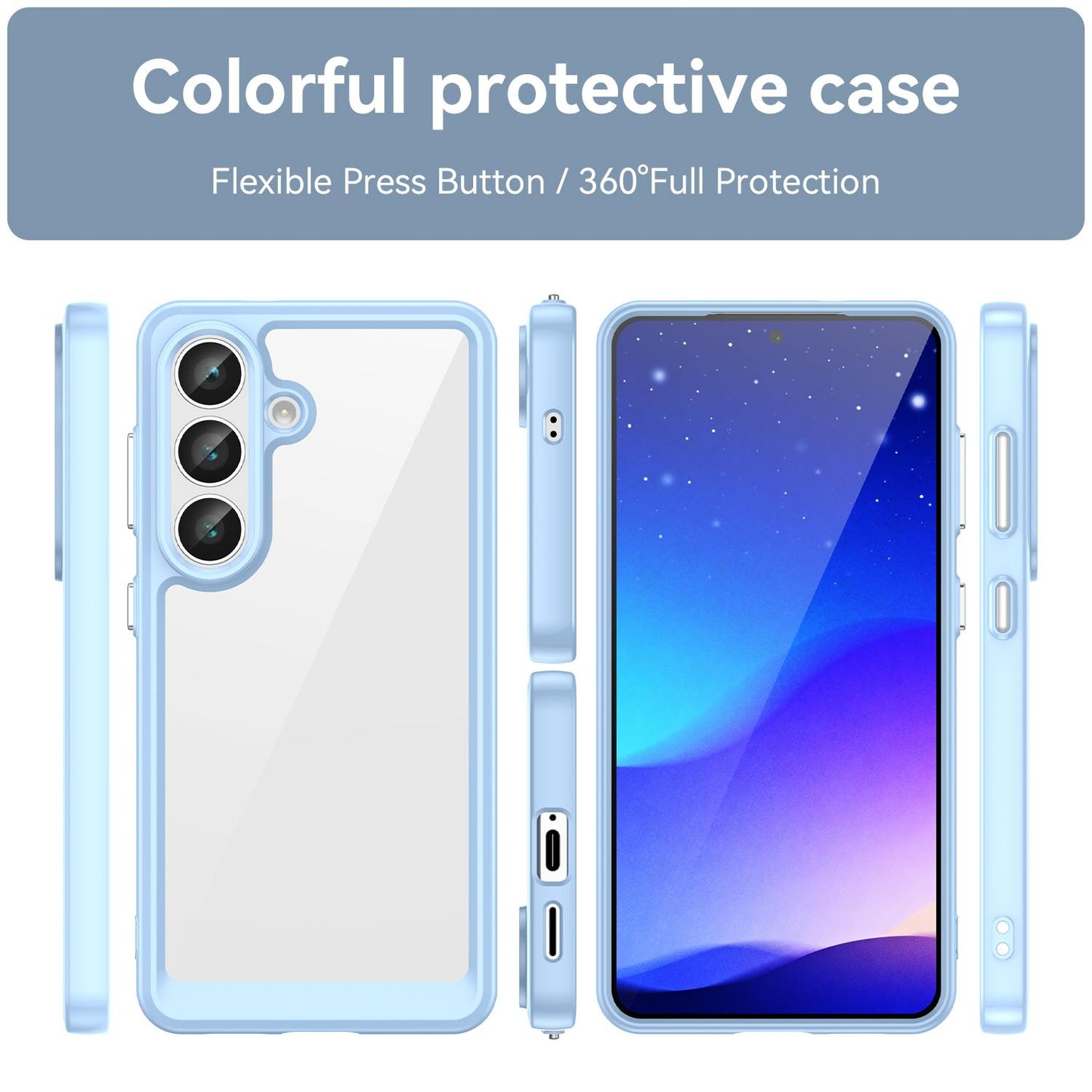 Samsung Galaxy S26+ 5G Acrylic Hybrid TPU Protective Phone Case, Colourful Series Shockproof Cover
