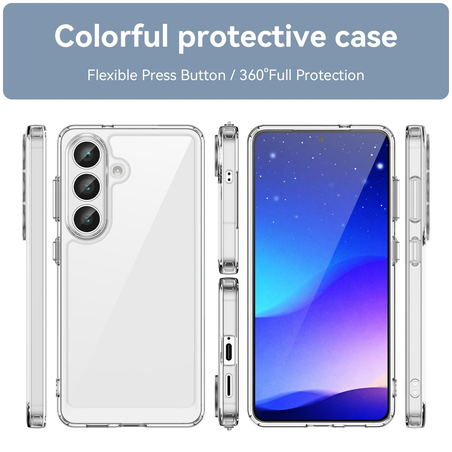 Samsung Galaxy S26+ 5G Acrylic Hybrid TPU Protective Phone Case, Colourful Series Shockproof Cover