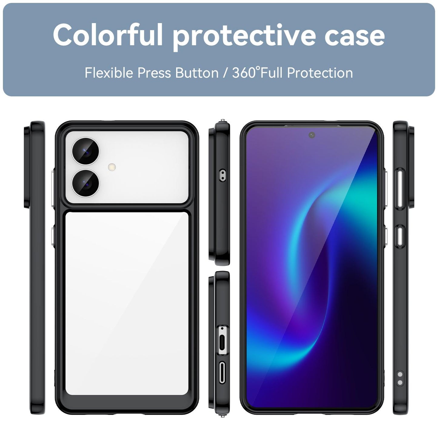 Samsung Galaxy S26 Edge 5G Acrylic Hybrid TPU Protective Phone Case, Colourful Series Shockproof Cover