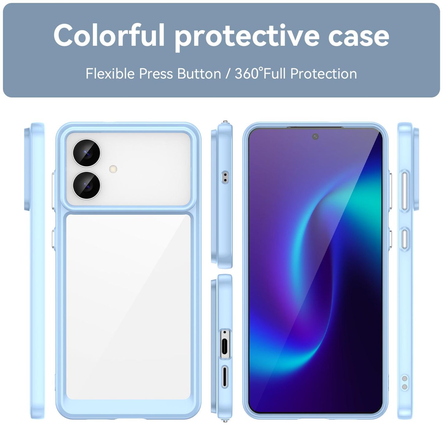 Samsung Galaxy S26 Edge 5G Acrylic Hybrid TPU Protective Phone Case, Colourful Series Shockproof Cover