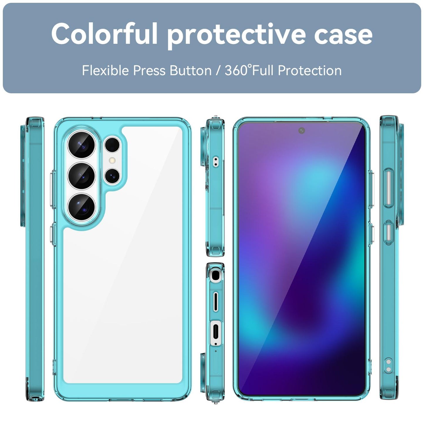 Samsung Galaxy S26 Ultra 5G Acrylic Hybrid TPU Protective Phone Case, Colourful Series Shockproof Cover