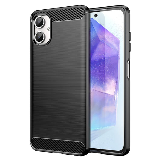 Samsung Galaxy A06 4G Carbon Fiber Brushed Texture TPU Protective Phone Case Shockproof Slim Cover
