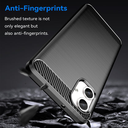 Samsung Galaxy A06 4G Carbon Fiber Brushed Texture TPU Protective Phone Case Shockproof Slim Cover