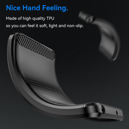 Samsung Galaxy A06 4G Carbon Fiber Brushed Texture TPU Protective Phone Case Shockproof Slim Cover