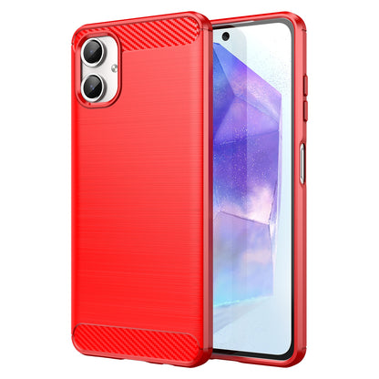 Samsung Galaxy A06 4G Carbon Fiber Brushed Texture TPU Protective Phone Case Shockproof Slim Cover