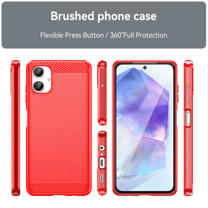 Samsung Galaxy A06 4G Carbon Fiber Brushed Texture TPU Protective Phone Case Shockproof Slim Cover
