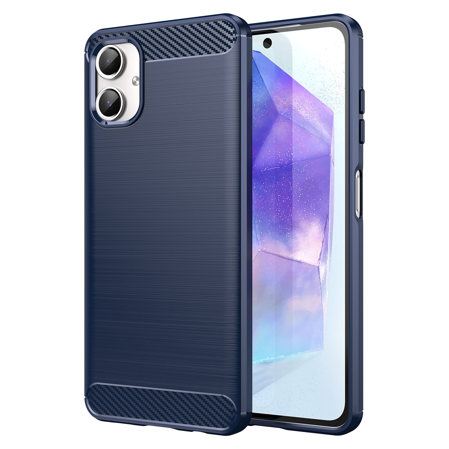Samsung Galaxy A06 4G Carbon Fiber Brushed Texture TPU Protective Phone Case Shockproof Slim Cover