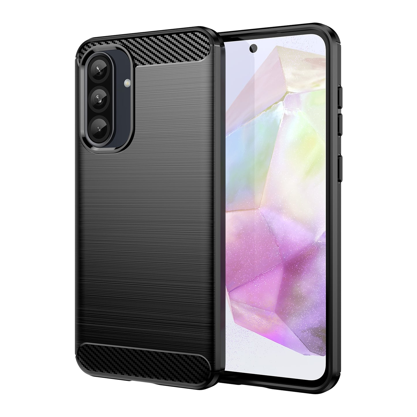 Samsung Galaxy A36 5G Carbon Fiber Brushed Texture TPU Protective Phone Case Shockproof Slim Cover