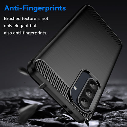 Samsung Galaxy A36 5G Carbon Fiber Brushed Texture TPU Protective Phone Case Shockproof Slim Cover