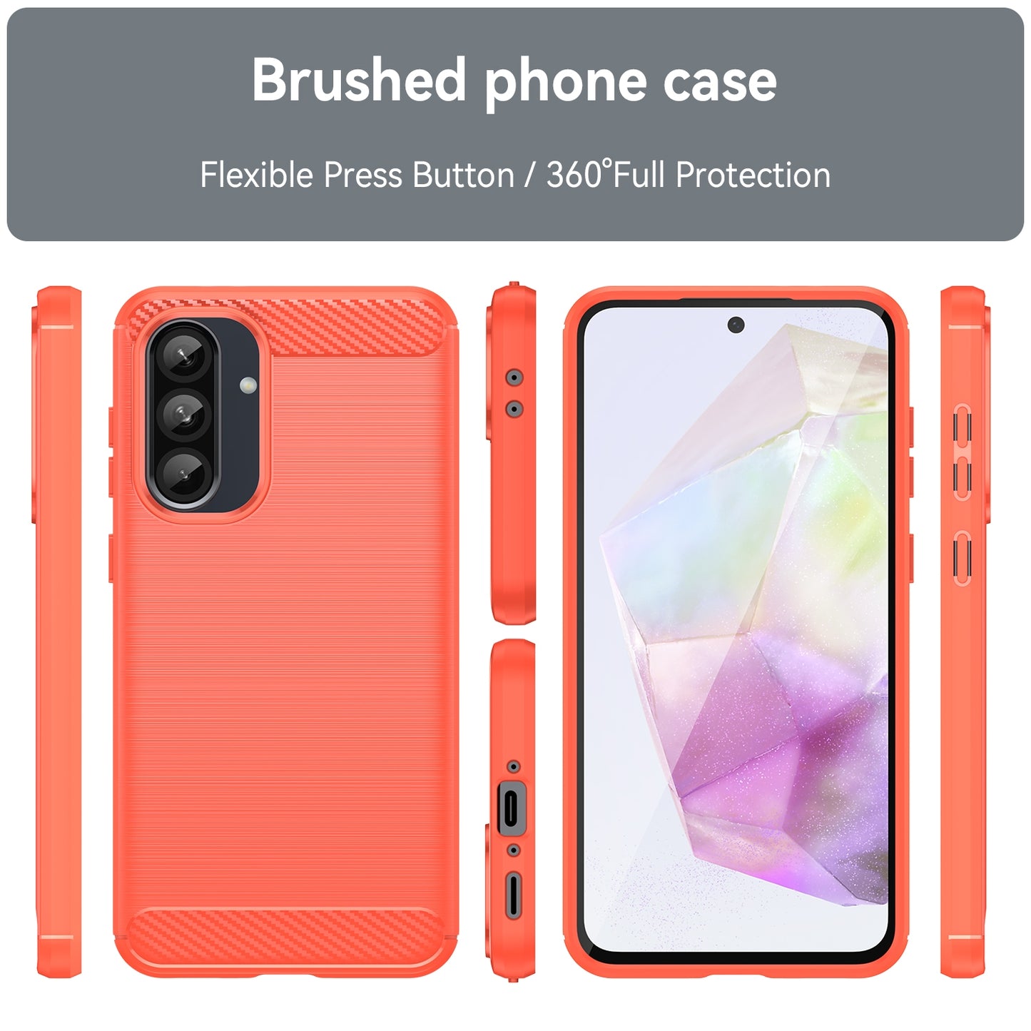 Samsung Galaxy A36 5G Carbon Fiber Brushed Texture TPU Protective Phone Case Shockproof Slim Cover