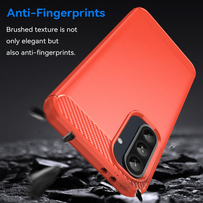 Samsung Galaxy A36 5G Carbon Fiber Brushed Texture TPU Protective Phone Case Shockproof Slim Cover