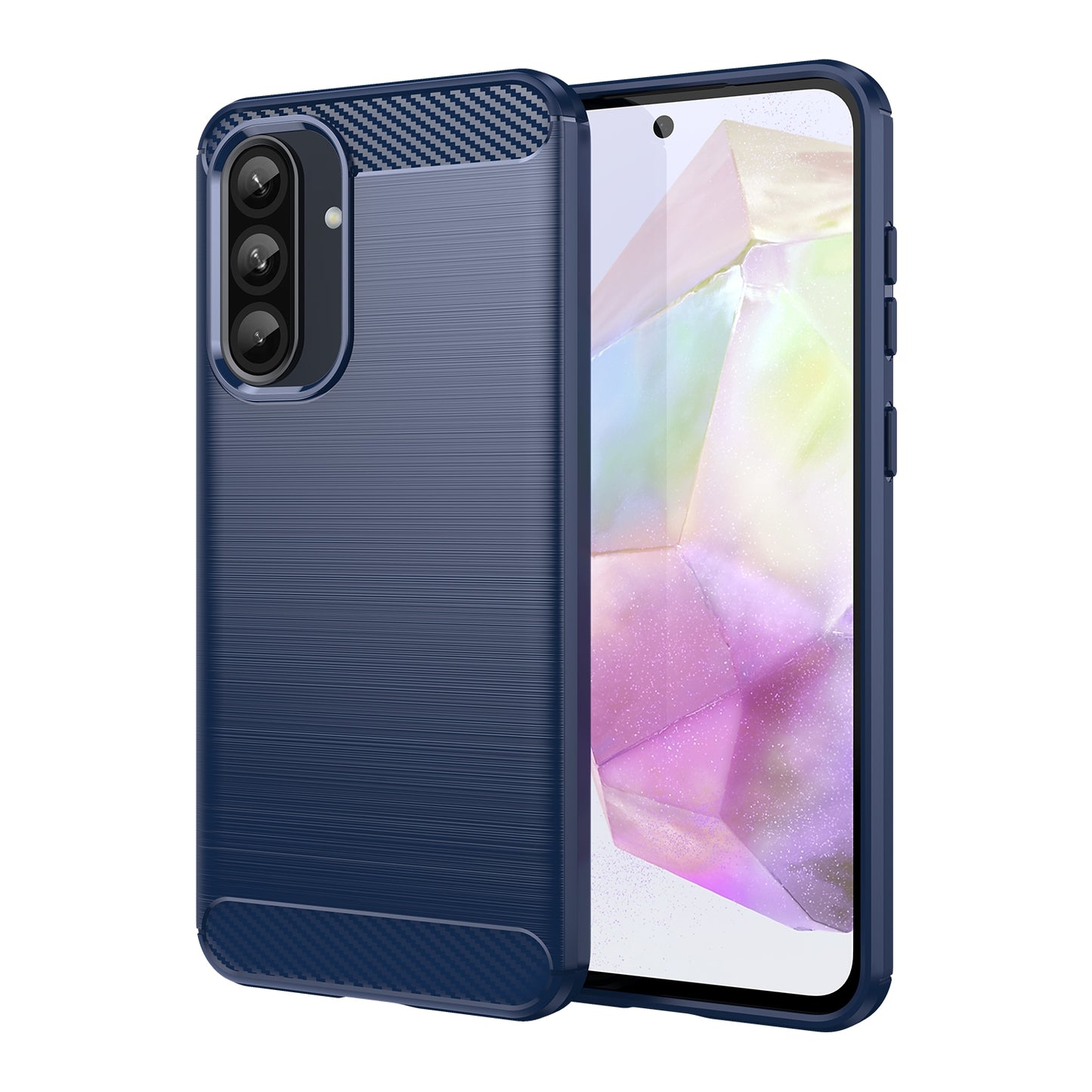 Samsung Galaxy A36 5G Carbon Fiber Brushed Texture TPU Protective Phone Case Shockproof Slim Cover