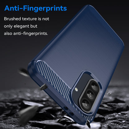 Samsung Galaxy A36 5G Carbon Fiber Brushed Texture TPU Protective Phone Case Shockproof Slim Cover