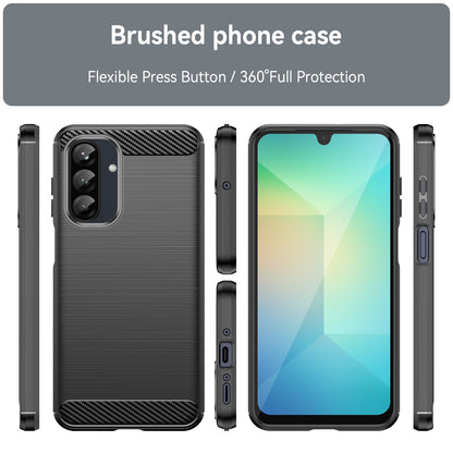 Samsung Galaxy A26 5G Carbon Fiber Brushed Texture TPU Protective Phone Case Shockproof Slim Cover