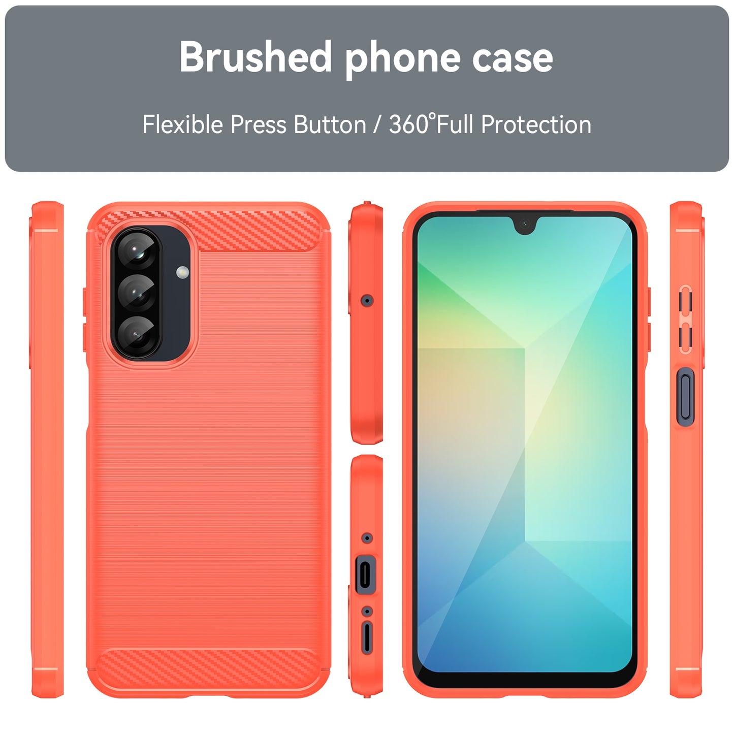 Samsung Galaxy A26 5G Carbon Fiber Brushed Texture TPU Protective Phone Case Shockproof Slim Cover