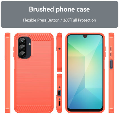 Samsung Galaxy A26 5G Carbon Fiber Brushed Texture TPU Protective Phone Case Shockproof Slim Cover