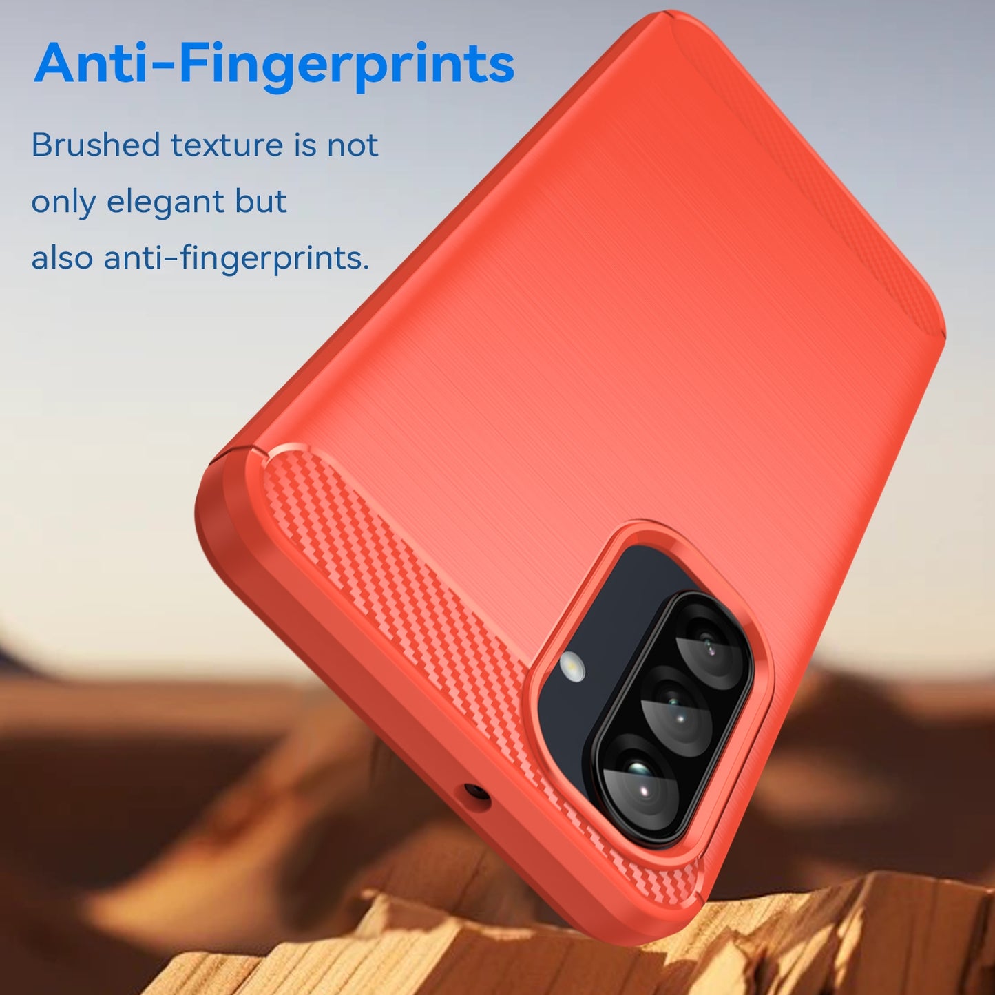 Samsung Galaxy A26 5G Carbon Fiber Brushed Texture TPU Protective Phone Case Shockproof Slim Cover