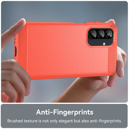Samsung Galaxy A26 5G Carbon Fiber Brushed Texture TPU Protective Phone Case Shockproof Slim Cover