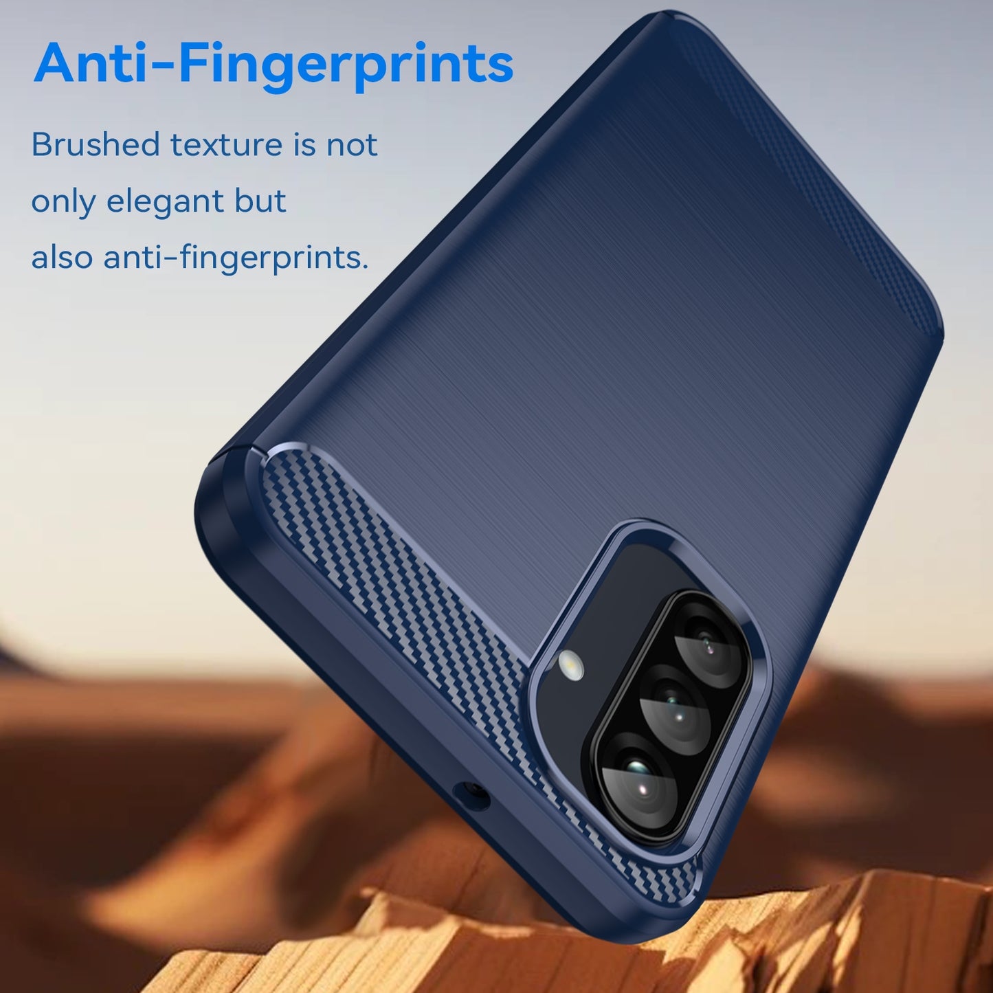 Samsung Galaxy A26 5G Carbon Fiber Brushed Texture TPU Protective Phone Case Shockproof Slim Cover